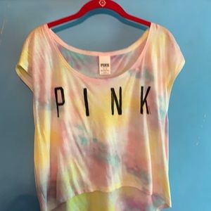 Pink-Victoria’s Secret Rainbow Hi Lo tank top